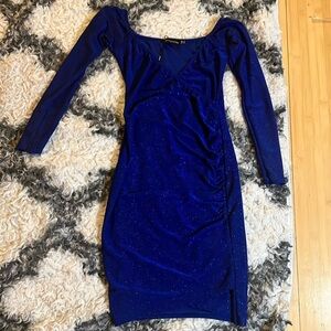 ‼️SOLD‼️ NWOT Pretty Little Thing blue sparkly dress